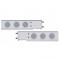 (2/Bulk) Economy 430 Stainless Steel Spring Loaded Rear Light Bar W/ Six 36 Red Led 4" Clear Lens Light W/ Bezel - 3 3/4" Bolt Pattern