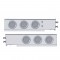 (2/Bulk) Economy 430 Stainless Steel Spring Loaded Rear Light Bar W/ Six 36 Red Led 4" Clear Lens Light W/ Bezel - 2" Bolt Pattern