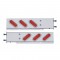 (2/Bulk) Stainless Steel Rear Light Bar With Six 19 Red Led Oval Red Lens Light With Flat Bezel - 3 3/4" Bolt Pattern