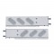 (2/Bulk) Stainless Steel Rear Light Bar With Six 19 Red Led Oval Clear Lens Light With Flat Bezel - 3 3/4" Bolt Pattern