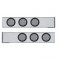 (2/Bulk) Chrome 2 Pcs. Rear Light Bar W/ Six 12 Led 4" Clear Lens Reflector Light W/ Grommet - 4 Hole Flange Mount