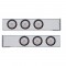 (2/Bulk) Chrome 2 Pcs. Rear Light Bar W/ Six 10 Led 4" Clear Lens Light W/ Grommet - 4 Hole Flange Mount