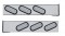(2/Bulk) Chrome Rear Light Bar W/ Six 10 Red Led Slanted Oval Reflector Light W/ Grommet - Clear Lens