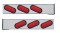 (2/Bulk) Stainless Steel 2 Pcs. Rear Light Bar W/ 6 Slanted 60 Led Oval Red Lens Light W/ Grommet - 4 Hole Flange Mount