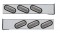 (2/Bulk) Stainless Steel 2 Pcs. Rear Light Bar W/ 6 Slanted 60 Led Oval Clear Lens Light W/ Grommet - 4 Hole Flange Mount