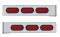 (2/Bulk) Stainless Steel 2 Pcs. Rear Light Bar W/ 6 Straight 10 Led Oval Red Lens Light W/ Grommet - 4 Hole Flange Mount