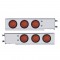 (2/Bulk) Chrome Spring Loaded Rear Lt Bar W/ Six 12 Red Led 4" Red Lens Reflector Lt W/ Grommet - 3 3/4" Bolt Pattern