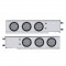 (2/Bulk) Chrome Spring Loaded Rear Lt Bar W/ Six 12 Red Led 4" Clear Lens Reflec. Lt W/ Grommet - 3 3/4" Bolt Pattern