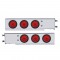 (2/Bulk) Stainless Steel Spring Loaded Rear Light Bar W/ Six 10 Red Led 4" Red Lens Light W/ Grommet - 3 3/4" Bolt Pattern