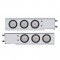 (2/Bulk) Stainless Steel Spring Loaded Rear Light Bar W/ Six 10 Red Led 4" Clear Lens Light W/ Grommet - 3 3/4" Bolt Pattern