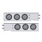 (2/Bulk) Chrome Spring Loaded Rear Lt Bar W/ Six 12 Red Led 4" Clear Lens Reflec. Lt W/ Grommet - 2 1/2" Bolt Pattern