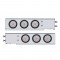 (2/Bulk) Chrome Spring Loaded Rear Light Bar W/ Six 10 Red Led 4" Clear Lens Light W/ Grommet - 2 1/2" Bolt Pattern