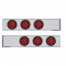 (2/Bulk) Chrome 2 Pcs. Rear Light Bar W/ Six 36 Led 4" Red Lens Economy Light W/ Grommet - 4 Hole Flange Mount