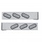 (2/Bulk) Chrome 2 Pcs. Rear Light Bar W/ 6 Slanted 19 Led Oval Clear Lens Light W/ Grommet - 4 Hole Flange Mount
