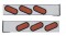 (2/Bulk) Stainless Steel 2 Pcs. Rear Light Bar W/ 6 Slanted 19 Led Oval Red Lens Light W/ Grommet - 4 Hole Flange Mount