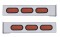 (2/Bulk) Chrome 2 Pcs. Rear Light Bar W/ 6 Straight 19 Led Oval Lens Light W/ Grommet - 4 Hole Flange Mount