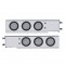 (2/Bulk) Chrome Spring Loaded Rear Light Bar W/ Six 36 Red Led 4" Clear Lens Light W/ Grommet - 3 3/4" Bolt Pattern