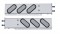 (2/Bulk) Stainless Steel Spring Loaded Rear Lt Bar W/ 6 Slanted Down 19 Red Led Oval Clear Lens Lt W/ Grommet - 3 3/4" B.P.