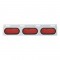 Stainless Steel Top Mud Flap Light Bracket W/ Three 19 Led Oval Light W/ Grommet - Red Lens