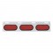 Stainless Steel Top Mud Flap Light Bracket W/ Three 12 Led Oval Light W/ Grommet - Red Lens