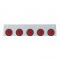 Stainless Steel Top Mud Flap Light Bracket W/ Five 9 Led 2" Low Profile Light W/ Grommet - Red Lens