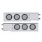 (2/Bulk) Economy 430 Stainless Steel Spring Loaded Rear Light Bar W/ Six 7 Red Led 4" Light W/ Grommet - Clear Lens (2 1/2" B.P.)