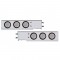 (2/Bulk) Chrome Spring Loaded Rear Light Bar W/ Six 7 Red Led 4" Clear Lens Light W/ Grommet - 2 1/2" Bolt Pattern
