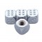 (4/Card) Chrome Dice Valve Caps