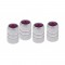 (4/Card) Chrome Tubular Valve Caps W/ Diamond - Purple