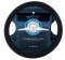 18" Black Diamond Stitched Leather Steering Wheel Cover - Blue Diamond Stitching