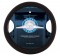 18" Black Diamond Stitched Leather Steering Wheel Cover - Red Diamond Stitching