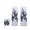 (3/Box) Chrome Aluminum Peterbilt Pedal Set W/ Rubber Flame Insert - Black
