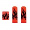 (3/Box) Anodized Red Aluminum Peterbilt Pedal Set W/ Rubber Flame Insert - Black