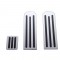 (3/Box) Chrome Aluminum Peterbilt Pedal Set W/ Rubber Insert - Black