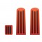 (3/Box) Anodized Red Aluminum Peterbilt Pedal Set W/ Rubber Insert - Black