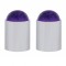 (2/Card) Chrome Top Base W/ Dome Lens - Purple