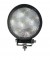 Universal, White Round Work Light, Clear Lens, Black Housing, (6 Diodes), 600 Lumens