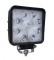 Universal, White Square Work Light, Clear Lens, Black Housing, (9 Diodes), 900 Lumens